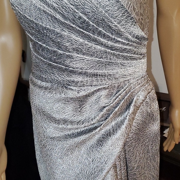 Maggie London Silver Dress, Strapless SIZE 10 - Picture 3 of 10